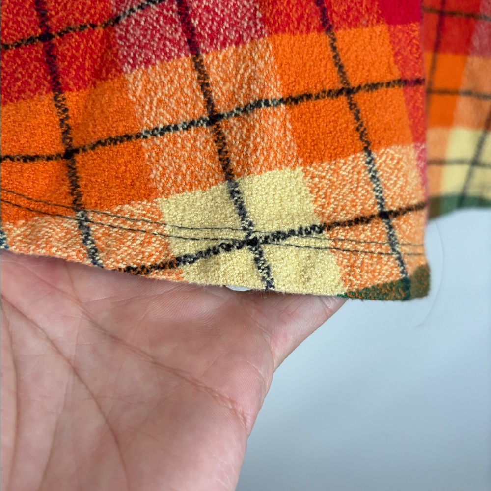 Handmade Multicolor Plaid Skirt with Orange Basketball Sports Patch College - Picture 5 of 5